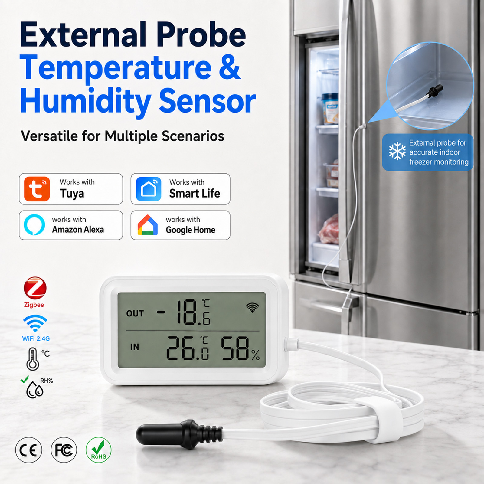 Wifi Thermostat - Sonda esterna impermeabile per temperatura e