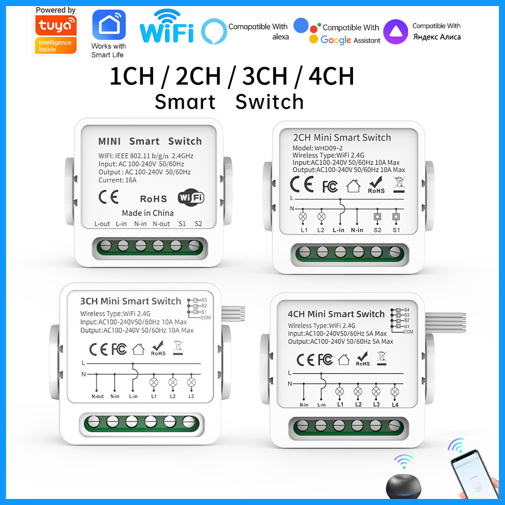 Smart Home Switch - Interruttore Intelligente WiFi Tuya 1/2/3/4 Gang