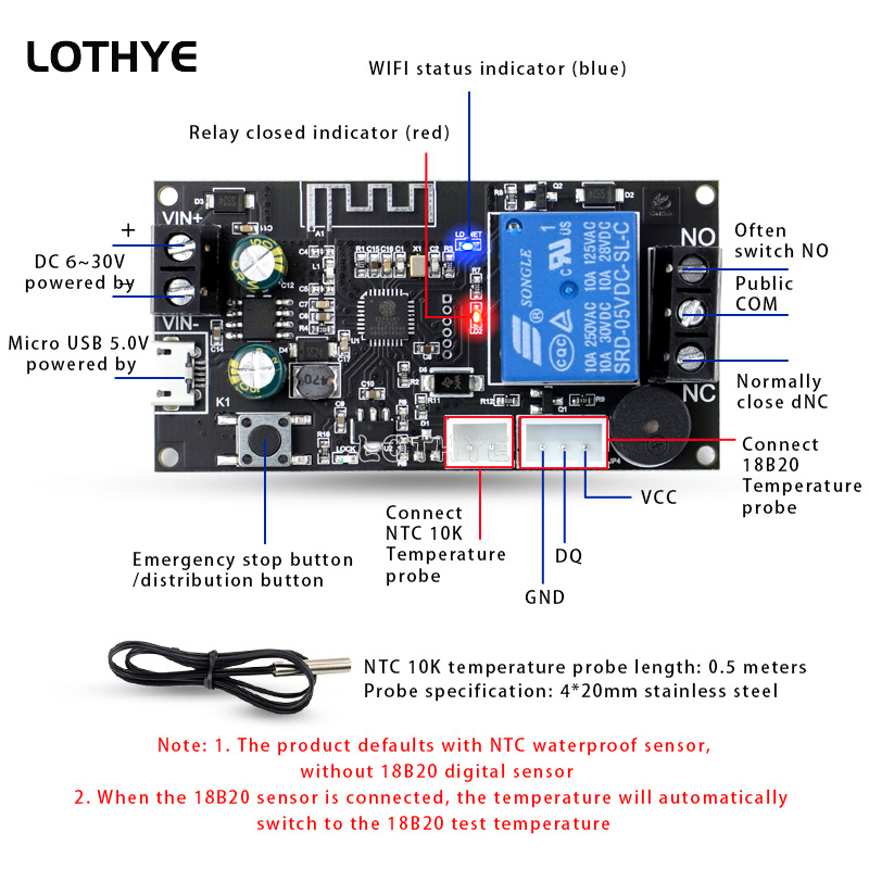 Wifi Thermostat - Modulo di controllo della temperatura ad