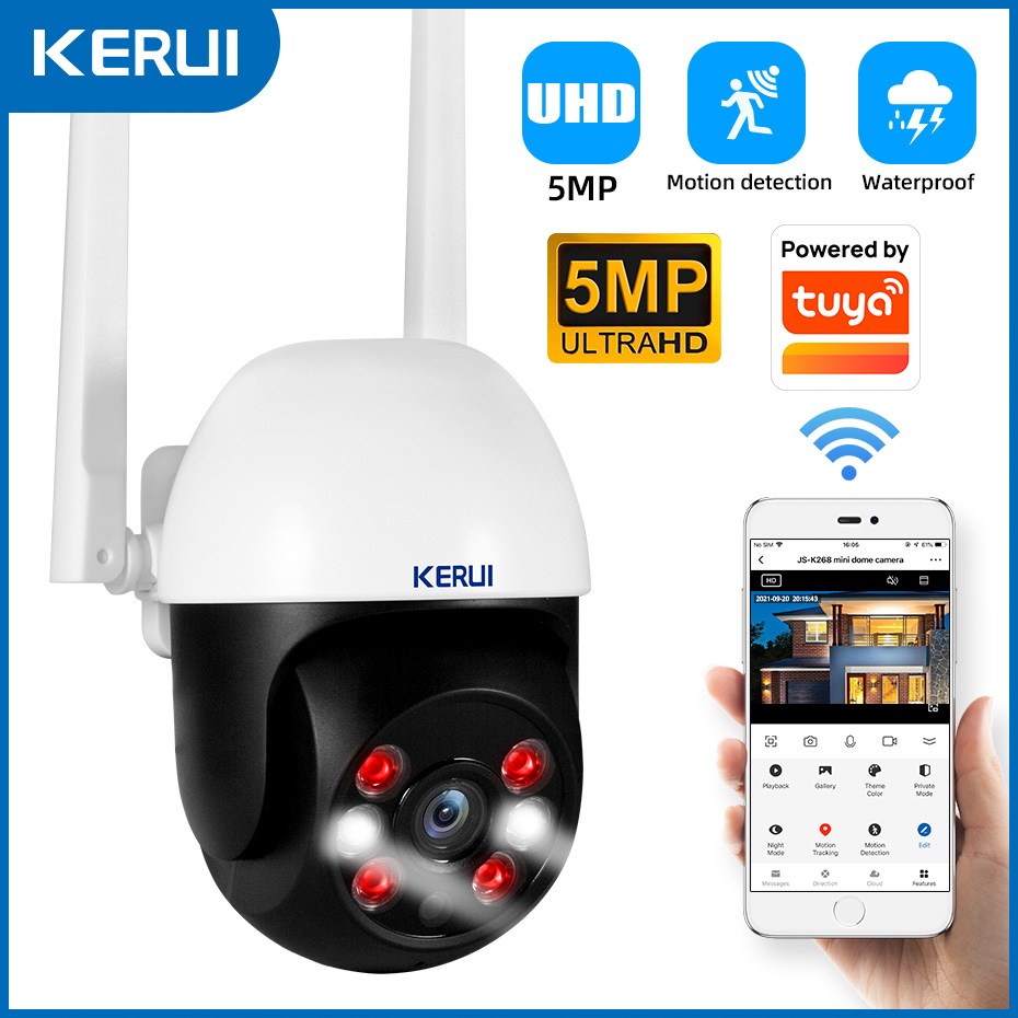 Smart Home Cctv Camera - Telecamera IP KERUI 5MP con Supporto
