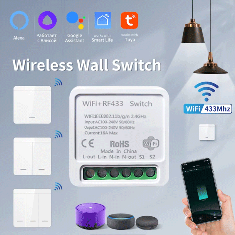 Smart Home Yale - Interruttore Luce Intelligente WiFi Tuya, Interruttore