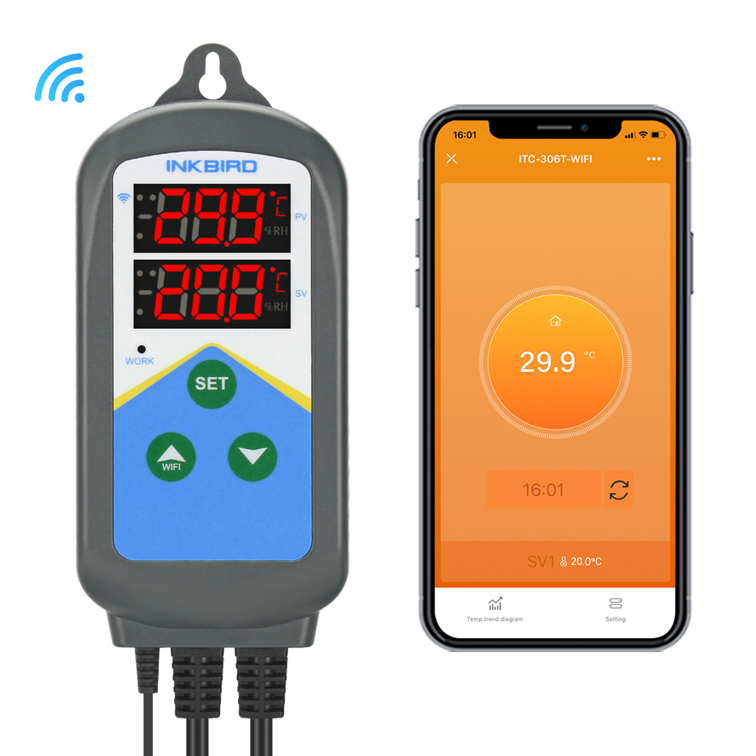 Wifi Thermostat - INKBIRD WIFI termoregolatore ITC-306T-WIFI Timer a