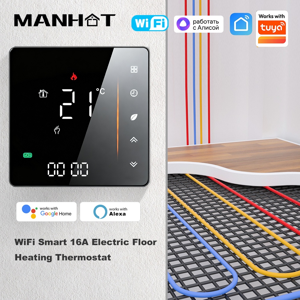 Smart Home Thermostat - Termostato Intelligente WIFI Manhot per Riscaldamento