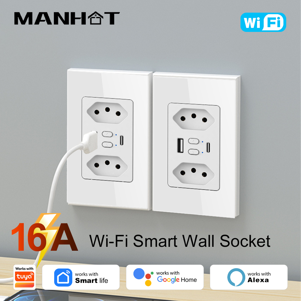 Wifi Smart Plug - MANHOT Presa Intelligente Wi-Fi Brasiliana con
