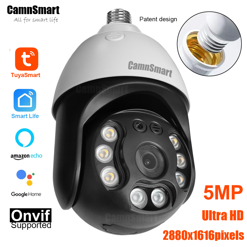 Smart Home Cctv Camera - Camnsmart Tuya 5MP Alexa Wifi Lampadina
