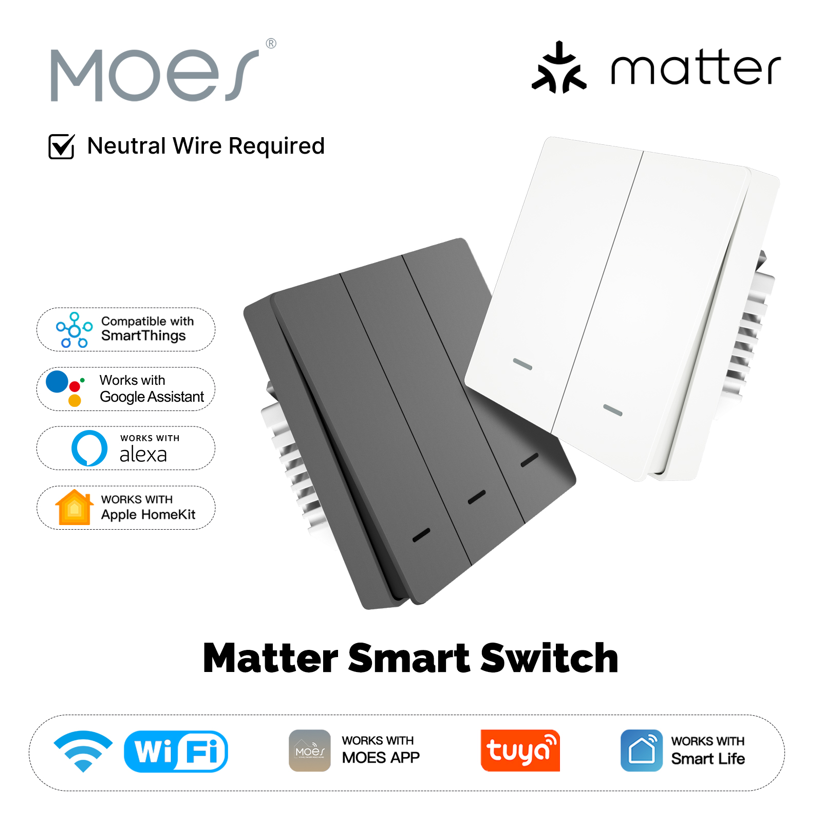 Smart Home Switch - MOES Matter Tuya WiFi Smart Light