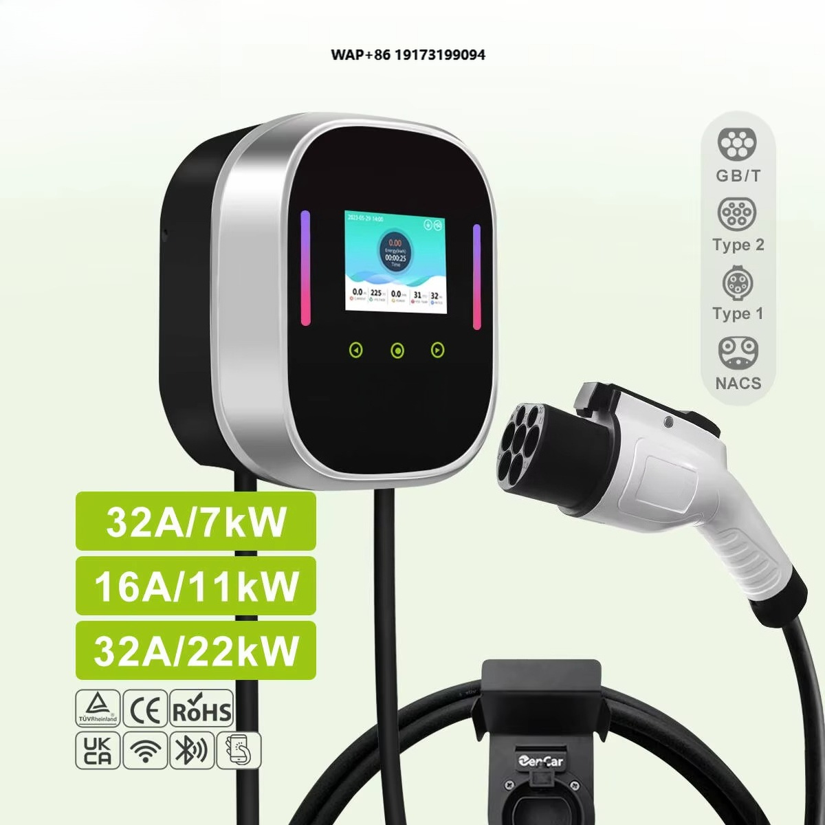 Smart Home Wifi - Caricatore EV Intelligente da Parete 22kW