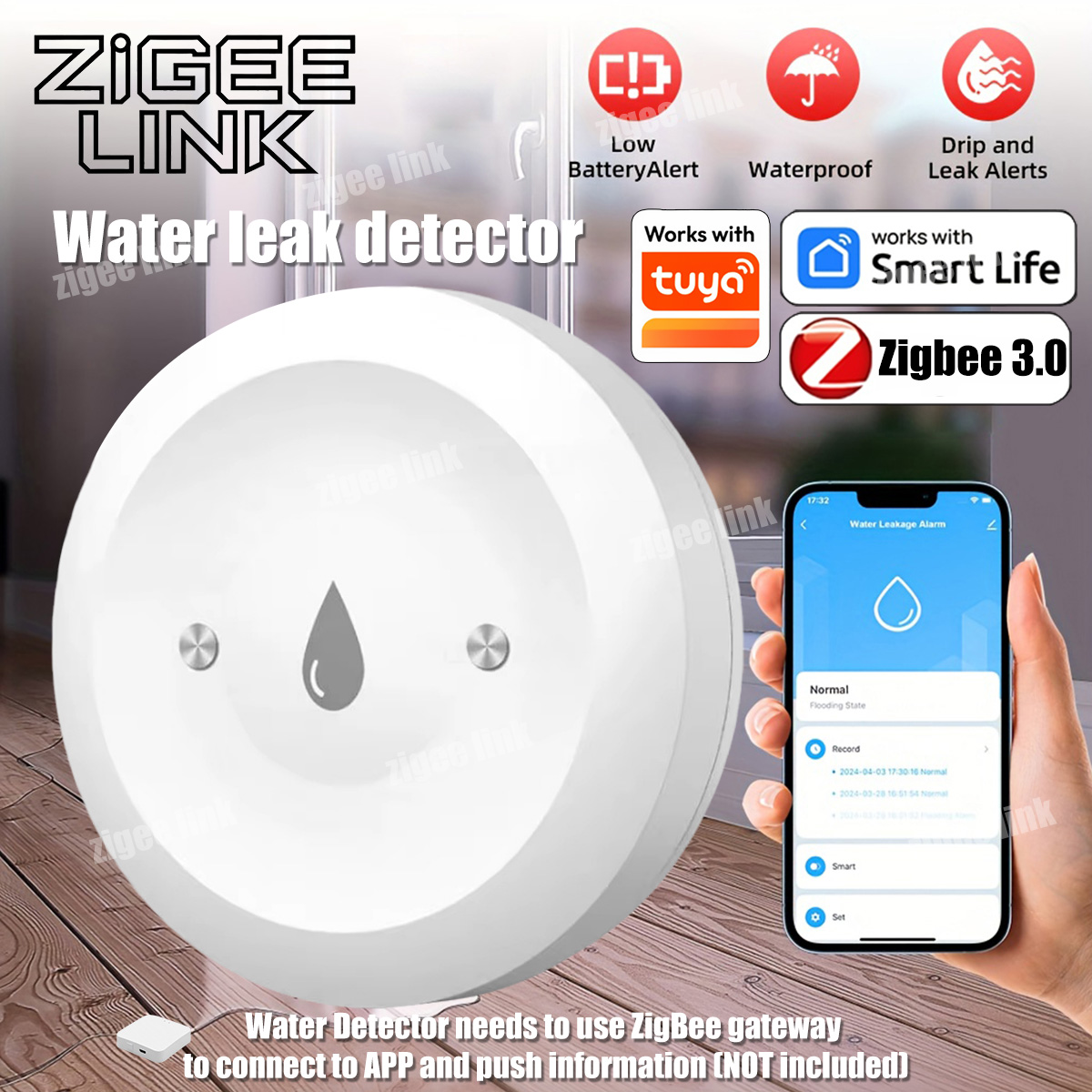 Sensore d'Acqua ZigBee 3.0, Ri - Smart Home Zentrale recensione e prezzo